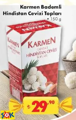 KARMEN BADEMLİ HİNDİSTAN CEVİZİ TOPLARI (BAYRAM ŞEKERİ-ÇİKOLATASI)